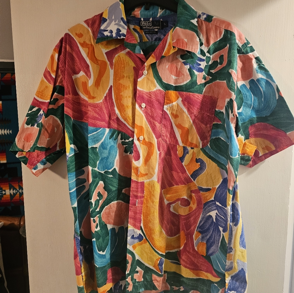 Mens Size Large Polo Beach Shirt